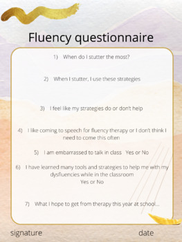 Preview of Fluency questionnaire