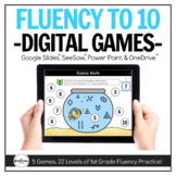 Fluency to 10 Digital Games (1st Grade) for Distance Learning