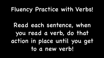 Preview of Fluency video with verbs emphasis. They move and read for whole brain learning