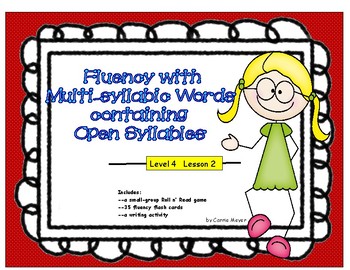 Preview of Fluency with Multi-Syllabic Words & Open Syllables: Level 4 Lesson 2