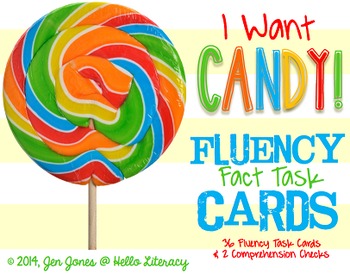 Preview of Fluency Task Cards {Candy Facts}
