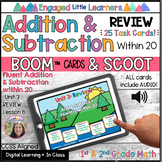 Fluent Addition & Subtraction within 20 Task Cards | REVIE
