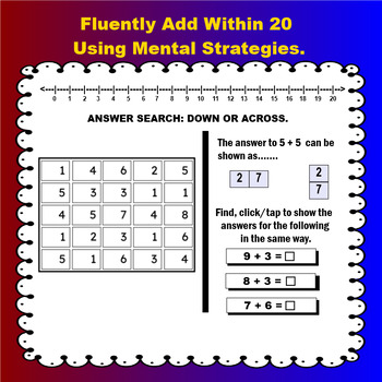 Preview of Fluently add within 20 using mental strategies