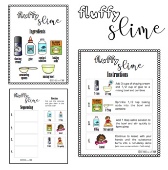 Slime Recipe (following directions, sequencing)