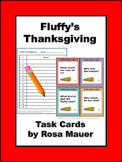 Fluffy's Thanksgiving Comprehension Questions Task Cards &