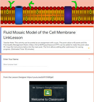 Preview of Fluid Mosaic Model Membrane LinkLesson®- Online Blended Distance Remote Learning