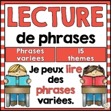 Lecture de phrases 15 thèmes - Vocabulaire varié -French R