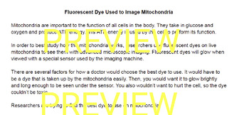 Preview of Fluorescent Dye Used to Image Mitochondria