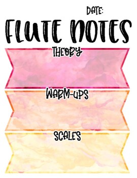 Preview of Flute Lesson Assignment Page with Piccolo