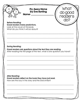 Fly Away Home By Eve Bunting A Reading Response Activity By Patti Mihalides