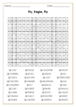 Fly, Eagle, Fly: An African Tale Word Search by MsZzz Teach | TPT