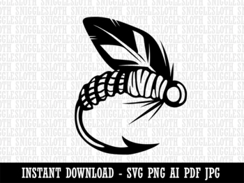 Fly Fishing Hook Lure Clipart Instant Digital Download AI PDF SVG PNG JPG  Files