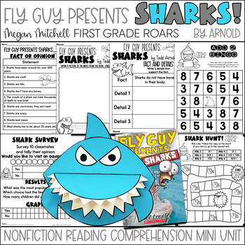 Preview of Fly Guy Presents Sharks Mini Reading Comprehension Nonfiction Activities