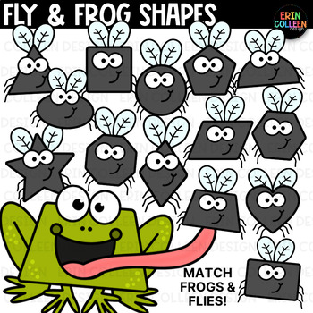 Preview of Fly Shapes and Frog Shapes Clipart - Insects and Bugs Pairs