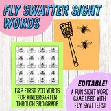 Fly Swatter Sight Word Game | EDITABLE
