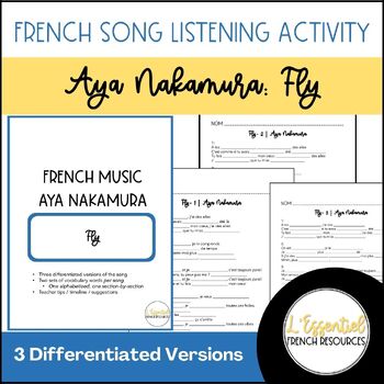 Preview of Fly by Aya Nakamura French Songs Differentiated for Listening Skills