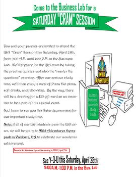 Preview of CIW/IBA: Flyer Template: "Cram Session" Study Time {EDITABLE}