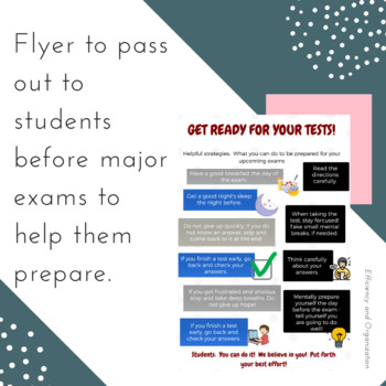 Preview of Flyer to pass out to students before major exams to help them prepare