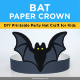 Flying Bat Halloween Costume Headband, Printable Paper Cro