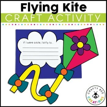 Preview of Kite Craft Template Spring Writing Prompts Craftivity May Bulletin Board Art