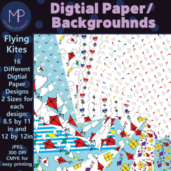 Preview of Flying Kites (Digital Paper & Backgrounds)
