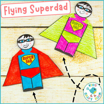 Preview of Flying Superhero - Father's Day Craft - Father's Day Card - Super Dad Craft
