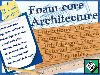 Preview of Foam Board Architecture Project Lesson for Middle and High School