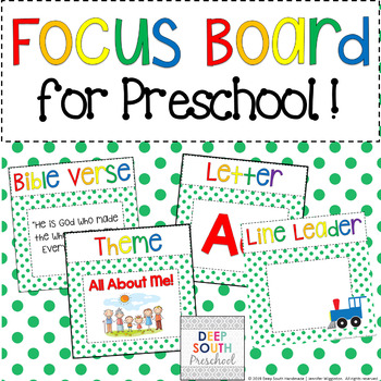 Preview of Focus Board for Preschool - Rainbow Themed - EDITABLE