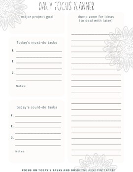 Focus Planner by The Sunflower Counselor | TPT