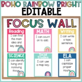 Focus Wall | Boho Rainbow Bright Focus Wall | Objectives B