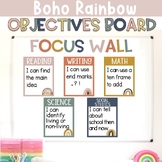 Focus Wall - Boho Rainbow Focus Wall - Objectives Bulletin Board