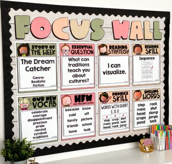 Focus Wall Bulletin Board | Boho Theme | Classroom Decor | TPT