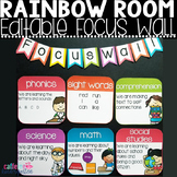 Focus Wall Classroom Decor - Rainbow Theme