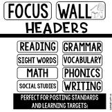 Editable Focus Wall Headers-Black and White