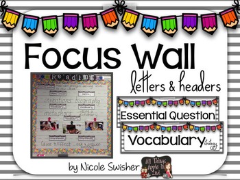 Preview of Focus Wall Headers & Letters with EDITABLE Headers!!!