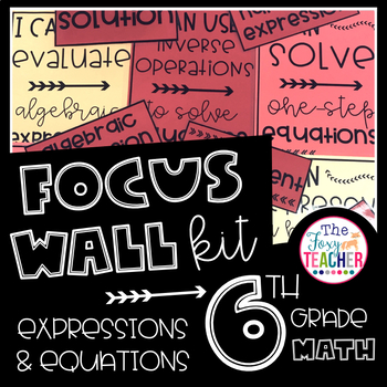 Preview of Focus Wall Kit Expressions and Equations 6th Grade Math