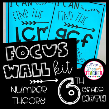 Preview of Focus Wall Kit Number Theory 6th Grade Math