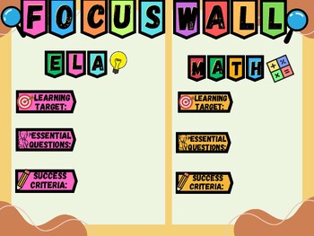 Preview of Focus Wall Poster Headings
