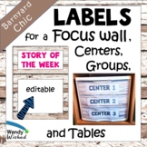 Focus Wall and Classroom Labels Farmhouse Theme Classroom Decor