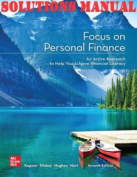 Preview of Focus on Personal Finance 7th Edition Kapoor. SOLUTIONS MANUAL + EXCEL
