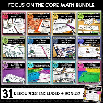 Preview of Year Long Math Bundle | Common Core Math Centers & Math Printables