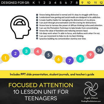 Preview of Focused Attention Unit: 10 lessons with PPT and student journals