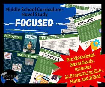 Preview of Focused By Alyson Gerber: Novel Study, Homeschool Curriculum, Middle School
