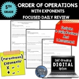 Order of Operations With Exponents Focused Daily Review
