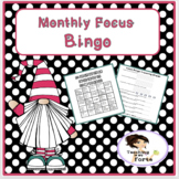 Focused Monthly Bingo: A Motivational Growth Mindset Game