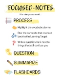 Focused Note Taking (FNT) Classroom Poster