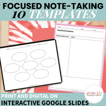 Preview of Note-Taking Templates/Graphic Organizers - Digital & Print