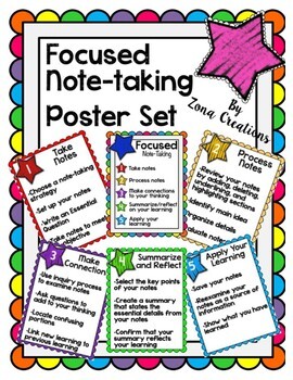 Preview of Focused Note-taking Strategy Poster Set