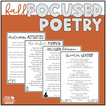 Preview of Focused Poetry 4th Grade: Fall