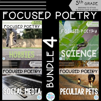 Preview of Focused Poetry 5th Grade BUNDLE: Hobbies, Science, Social Media, & Peculiar Pets